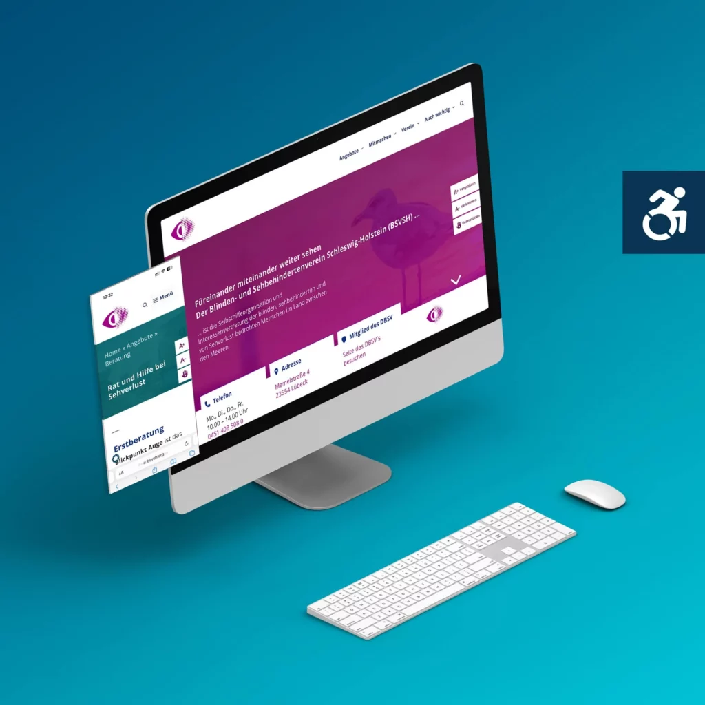 Die neue, barrierefreie Website des Blinden- und Sehbehindertenverbands Schleswig-Holstein